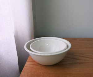 Riverstones Enamel Minimalist Curling Enamel round Bowl Baking Cake Tools Watchband Scale Basin White Salad Bowl