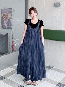 YINLUOYA | Casual Wide Leg Overalls Womens Two Piece Set Summer Lazy Style T-Shirt Ensemble Ageless Trendy Look Long Sleeve Round Neck