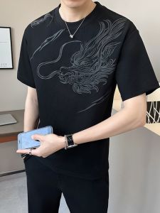 Áo Thun Nam Thêu Rồng Đậm