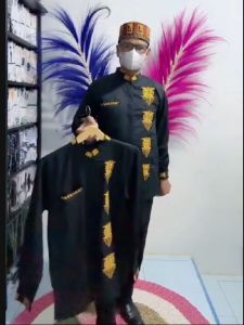 Baju koko bordir motif pintu Aceh