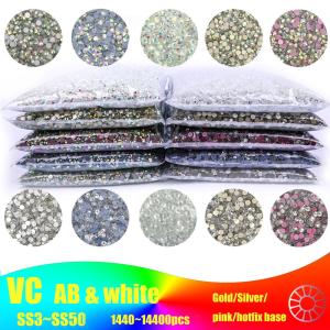 SS3-SS30 Big Bag Glitter Non hotfix FlatBack Wholesale Top Quality Better DMC Crystal AB Glass Strass Iron On Hotfix Rhinestones