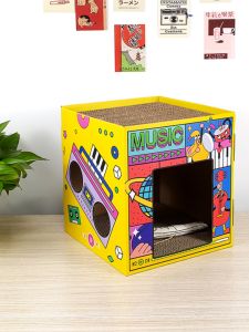 Durable Double Layer Cat House Tear Resistant Cat Toy Cardboard Box Buildable Cat Shelter Pet Supplies Cat Nest House