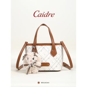 Caidre Polka Dot Plaid Womens Handbag 2025 New Commuter Single Shoulder Crossbody Bucket Bag Small Tote Bag