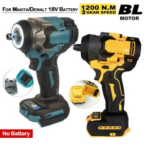 Brushless Electric Impact Wrench 1200N.M LED Screwdriver Cordless Electric Wrench Power Tools Fit Makita/Dewalt 18V Battery