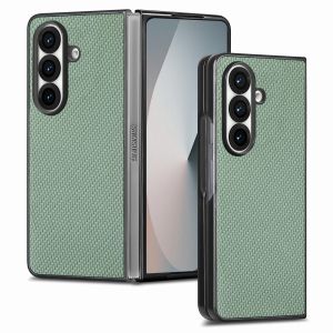 szhaiyu | Luxury PU Leather Carbon Fiber Texture Hard PC Phone Cover for Samsung Galaxy Z Fold 7 6 5 4 3 Fold 8 Ultra Shockproof Case
