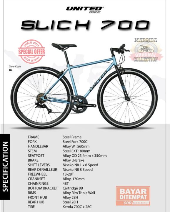 Sepeda Balap 700c Roadbike United Slick Speed Alloy Rim Brake
