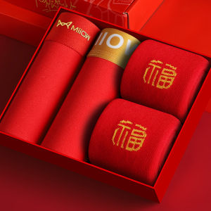 2 Cái Quần Lót Boxer 2 Đôi Tất Bộ Cotton Quần Lót Nam Boxer Nam Thấp Eo Innerwear Gợi Cảm Quần Lót Nam võ Sĩ Quần Short Quần Lót Nam M1602