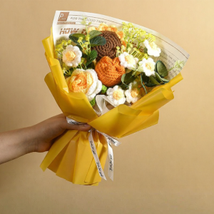 Handcrafted Wool Flowers Birthday Gift