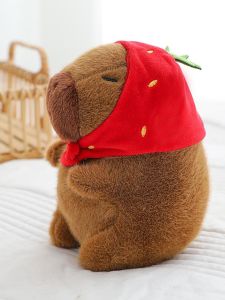 Cute Strawberry Capybara Plush Doll Toy Mini Water Pinata Machine Dolls Activity Female Version Capybara Stuffed Toys