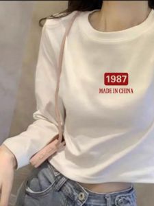 White Long Sleeve Cotton T-Shirt Womens Summer Inner Wear Short Style Slim Fit Base Layer Shirt Inner Match Outer Wear