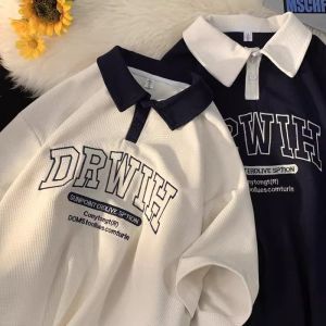 Áo Thun Nam Tay Ngắn Mùa Hè Rộng Rãi Phong Cách Mỹ Cổ Polo Thời Trang Hợp Thời Trang Chất Lượng Cao Cấp Áo Thun Cổ Polo