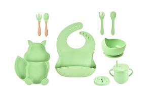 Mumystation 8PCS Peralatan Makan Bayi Silicone Set Alat Makan Mpasi Bayi Hampers Newborn Baby Feeding Set