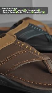 Sandal Jepit Pria Bahan Kulit Working R-01 Sandal kasual pria dewasa