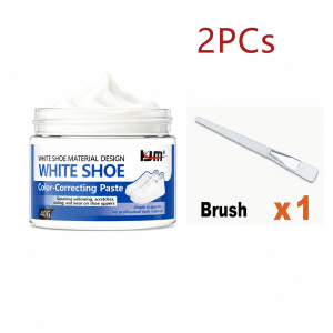 KJM White Leather Shoe Restorer Sneaker Recoloring Paste Scuff Mark Cover Repair Cream For Boots Handbags Sofa Car Interior 40g