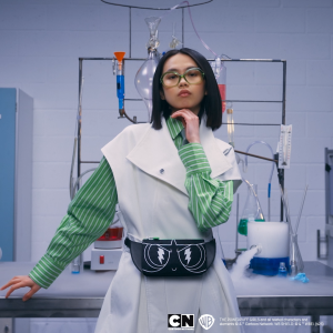 [KIPLING x POWERPUFF GIRLS] Kipling CREATIVITY L XB Buttercup Green Crossbody Bag