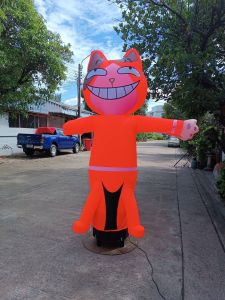 ตุ๊กตาโบก แมวโย่ง (เฉพาะผ้า)ตุ๊กตาโบกหน้าร้าน หุ่นลม ตุ๊กตาโบกลม