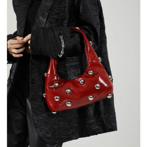 South Korea Satchel Personality Bag Fancy Accessible Luxury Special-Interest Design Decorations Inlay Fashion One Shoulder Underarm Bag Women