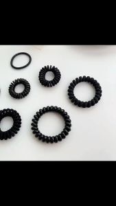 Black Telephone Wire Line Elastic Hair Ties Hair Rubber Bands