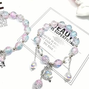 Satu Keluarga Gelang Manik Manik Aesthetic K188 Crystal Beads Bracelet Gelang Kupu Aksesoris Fashion