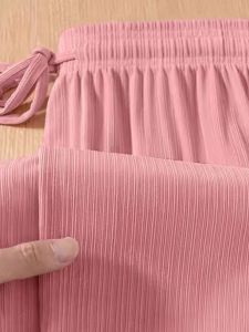 Ice Silk Wide Leg Pants Womens High Waist Draped Summer Thin Loose Slimming Student Korean Style plus Size Casual Cuffed Pants