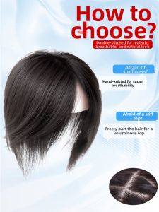 Is a wig | Mái tóc che trán tự nhiên màu trắng tăng thể tích da đầu mỏng miếng tóc giả phía trước bằng ren mỏng