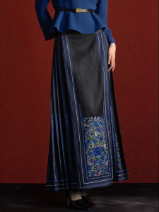 Slimming National Style Embroidered Modified Ma Skirt Spring New