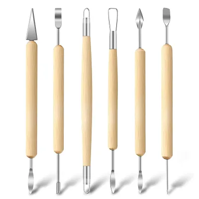 6-Piece Clay Tool Kit Pottery Tools and Carving Tools Polymer Modeling Clay Cutter Sculpture Set for Carving Ceramics Molding
