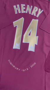 Retro kit เสื้อบอลย้อนยุค วินเทจ Henry  Home 2005-06 ** งานดีรับประกันคุณภาพ  สินค้าพร้อมส่ง จัดส่งไว