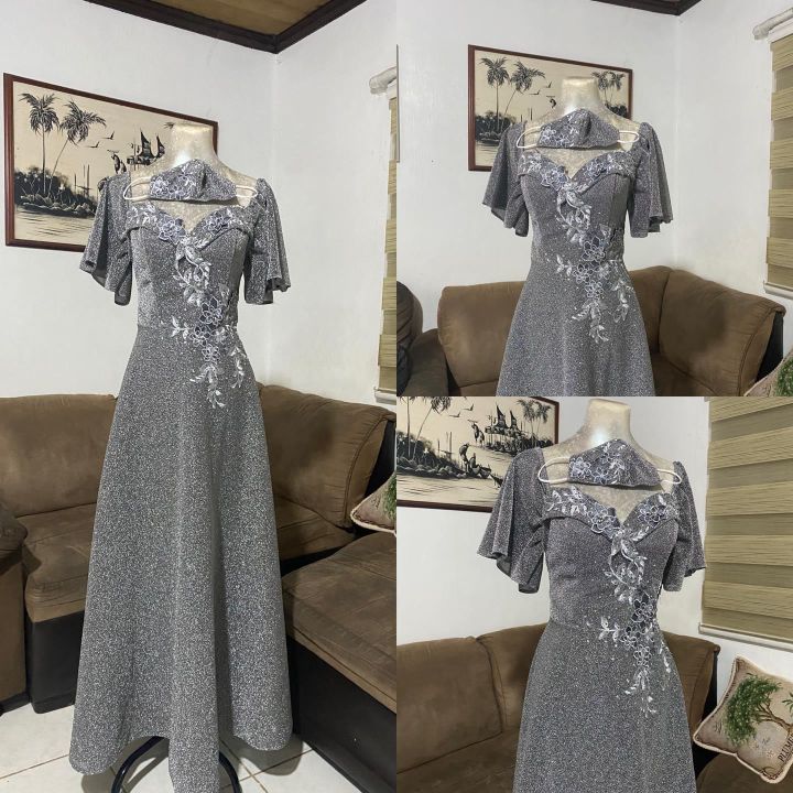 Dark gray mother outlet of the bride dresses