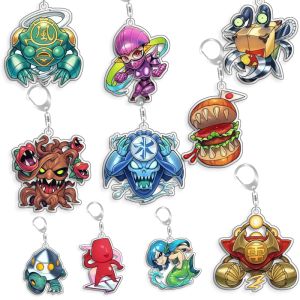 Bandai | For Yu Gi Oh Ninja Grandamaster Sasuke Rose Whip Suijin Hungry Burger Acrylic Selfmade Cartoon Anime Keychain Pendant Toy Gift