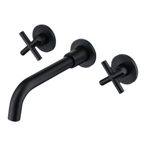 BANGPU | Three Hole Wall Mounted Hot and Cold Water Basin Faucet