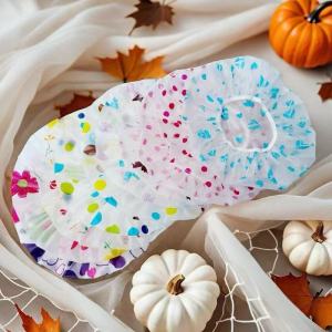 Printed Bath Cap Womens Waterproof Bath Hat Large Size Cute Adult Shower Cap Head Cover Kitchen Dustproof Oil-proof Cap