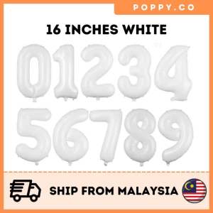 16 inch Number Balloon Foil Large Digital Aluminium Film Giant Animal Safari 0 to 9 Helium Happy Birthday Belon Nombor