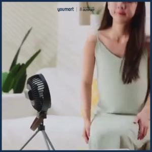 Portable Outdoor Camping & Picnic Fan with Integrated Light and Tripod • Black / White Colour • 7000 / 10000 / 15000 / 20000 mAh • by Adventure Outpost • 1 set