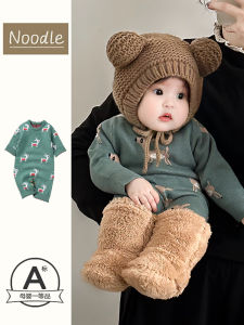 Korean Style Knitted Sweater Romper Long Sleeve Baby Clothes for Crawling Babies And Toddlers Autumn Clothes for Infants And Toddlers