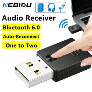 KEBIDU | KEBIDU Bluetooth 6.0 Audio Receiver USB Dongle One TO Two Music Receiver Free Driver Wireless Receiver For Speaker Headphone