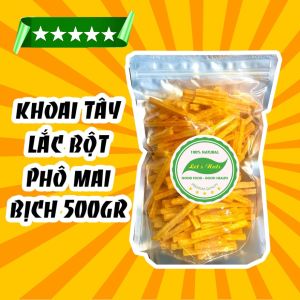 Snack khoai tây lắc bột phô mai dạng ống túi 500g đồ ăn vặt tuổi thơ mơ hoặc mọi đứa trẻ Lets Nuts