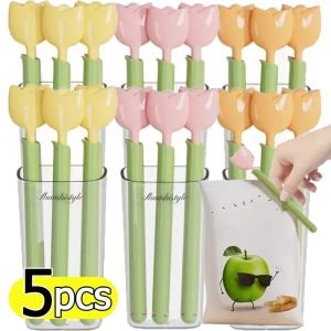 5pcs Tulip Shape Bag Clips Portable Food Storage Sealer for Snack Bread Potato Chips Sealing Clip Reusable Kitchen Accessories