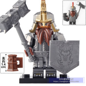 Kt1040 Medieval Series The Hobbit Soldier the Dwarf King Warrior Building Blocks Doll Doll Assembled Childrens Toy