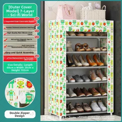 Thickened Multi-layer Dust-proof Cover with Zipper Shoe Rack for Home Use Can Be Closed Placed in Hallway Outdoor Passage