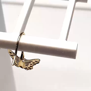 lovever.jewelry US GOLD 10K SHELL.BUTTERFLY.CROSS EARRINGS NON FADE