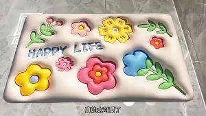 Topshome พรมเช็ดเท้า แร่ดินเบา พรมปูพื้น 3D ดูดซับน้ํา กันลื่น สไตล์เกาหลี ห้องน้ำ BO-E008