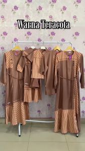 Sarimbit Keluarga Raunapride / Mazaya - Teracota / Fashion Muslim Lebaran Terbaru