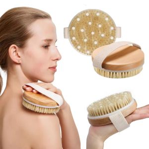 Bàn Chải Tắm Cầm Tay Để Tẩy Tế Bào Chết Lưng Khô Massage Tắm Thân Thiện Với Môi Trường Dụng Cụ Làm Sạch Cellulite Bằng Gỗ