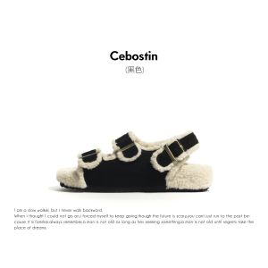 Cebostin Womens Casual Flat Bottom Sheepskin Slippers Comfortable Rubber Foam Sole Pure Color Versatile Everyday Slippers