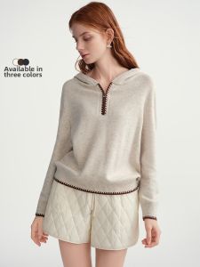 DUSHU | Half Zip Hooded Casual Sweater Big Size