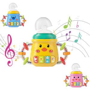 Baby Musical Feeding Bottle Pacifier 0-12M Newborn Soft Teether Rattles Educational Toy Mobile Soothing Vocal Music Rattles Toys
