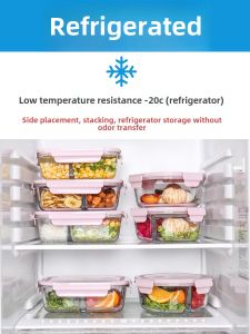 Glass Lunch Box Microwave Oven Dedicated for Heating Bowl Crisper Refrigerator Dedicated Kimchi Box to-Go Box For Home Bento Box