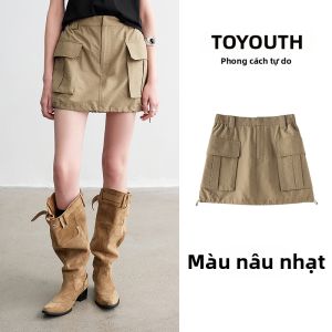 Toyouth | Chân Váy Phong Cách Làm Việc Có Đai Dây Co Giãn Và Nhiều Túi Lớn