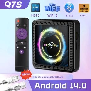 Hộp Giải Mã Truyền Hình Thông Minh Q7S Android 14 Hỗ Trợ Độ Phân Giải 6K Ultra HD Wifi 6 Bluetooth 5.2 Tích Hợp Google Kèm Điều Khiển Từ Xa.